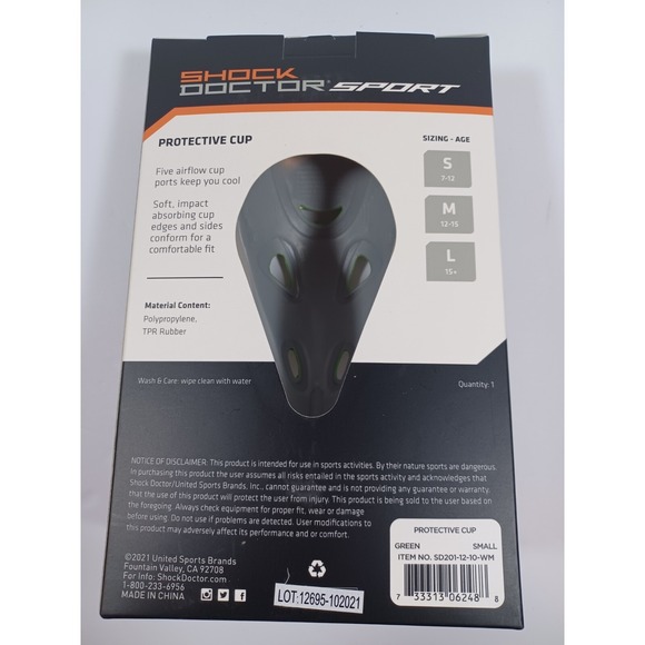Shock Doctor Sport Protective Cup Size Youth Small Age 7-12 for Baseball - Picture 3 of 4
